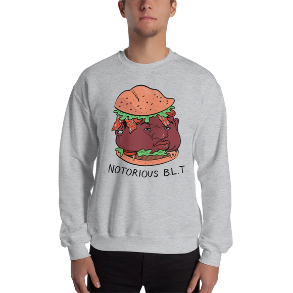 Notorious BLT Crewneck Sweatshirt (Gray) - punpantry